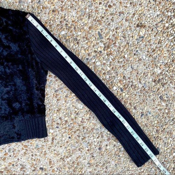 Vtg Express Faux Fur Wool Blend Ribbed Full Zip Jacket Size M - Picture 7 of 10